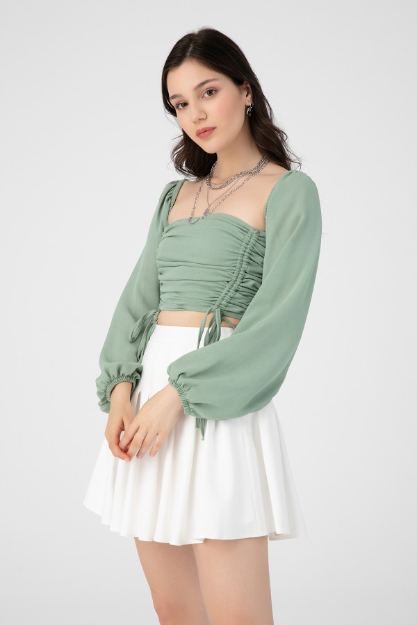 BLOUSE WITH SHIRT FRONT - 1