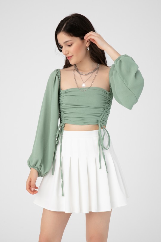 BLOUSE WITH SHIRT FRONT - 2