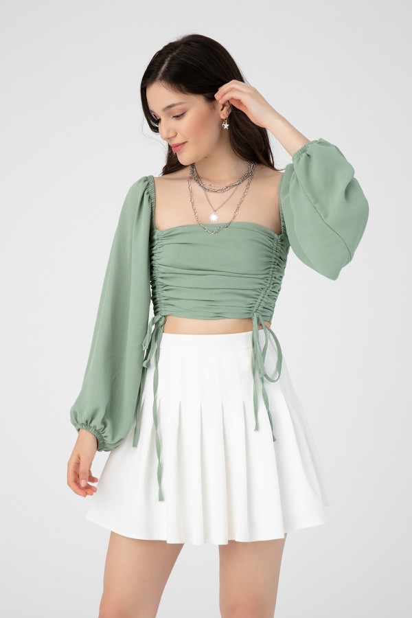 BLOUSE WITH SHIRT FRONT - 2