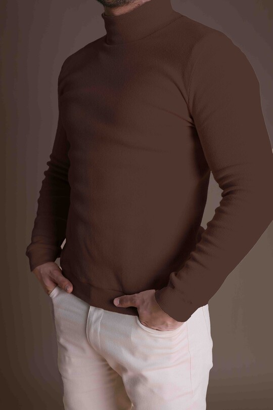 BRAUNER CASHISLE-PULLOVER MIT ROLLKRAGEN - BERFUĞ KIRAN (1)