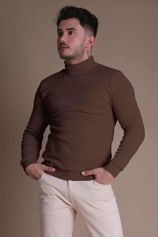 BRAUNER CASHISLE-PULLOVER MIT ROLLKRAGEN - BERFUĞ KIRAN