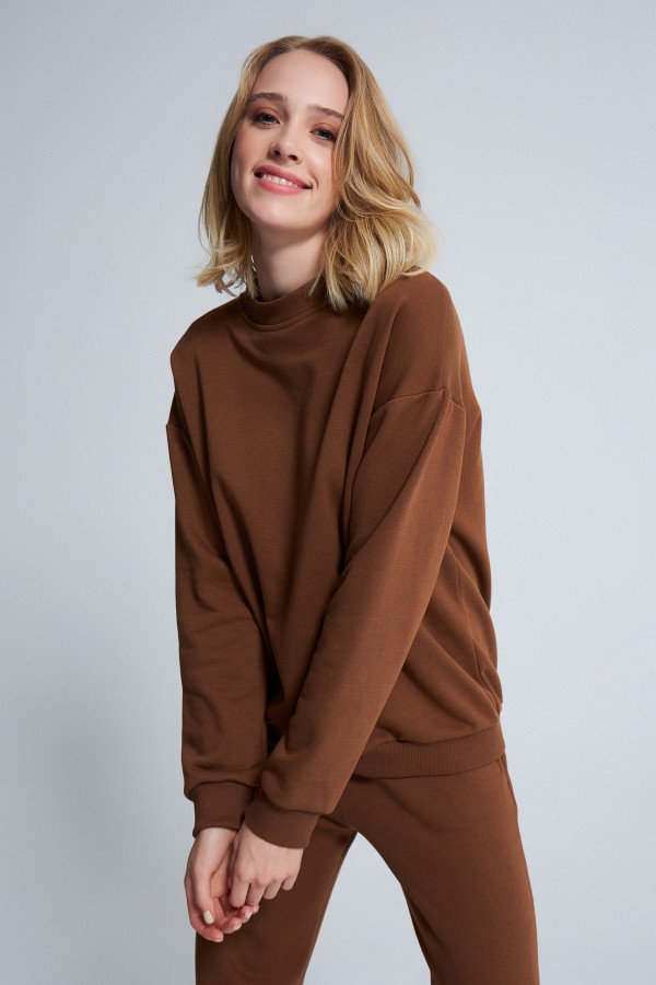 Braunes Oversize-Sweatshirt - 1