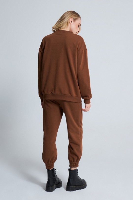 Braunes Oversize-Sweatshirt - 2