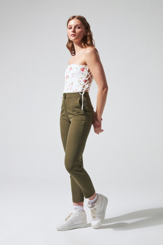 Bustier mit Blumenmuster und seitlichen Bindebändern - 3