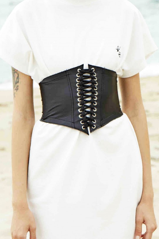 CORDED LEATHER WAIST CORSET - BERFUĞ KIRAN (1)