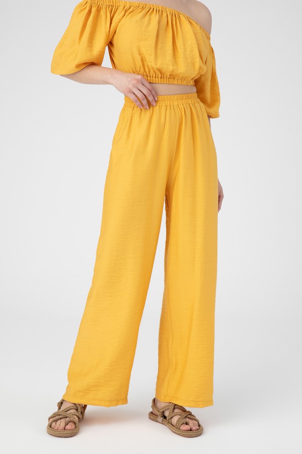 Gelbe Hose mit elastischem Bund - 2