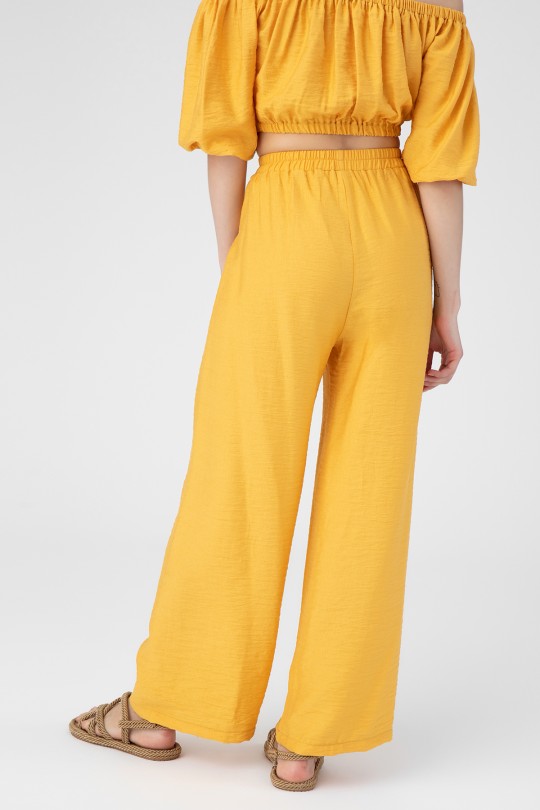 Gelbe Hose mit elastischem Bund - 3