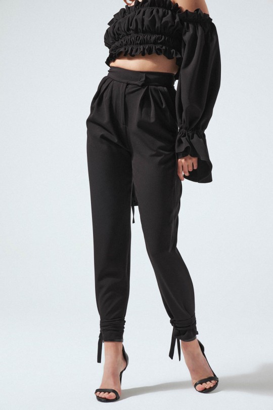 HIJAB WAIST TROUSERS BLACK - BERFUĞ KIRAN (1)