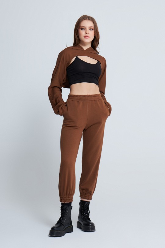 Jogginghose mit Reifentaille BRAUN - BERFUĞ KIRAN