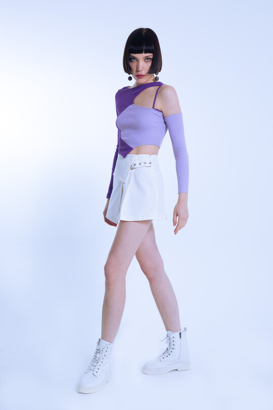 LILA/LILA ZWEIFARBIGE ASYMMETRISCHE ERNTE - 3
