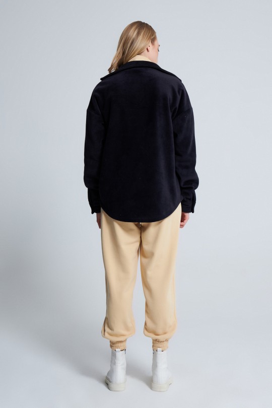 MARINEBLAUE FLEECEJACKE MIT ZAUNDETAIL - 4