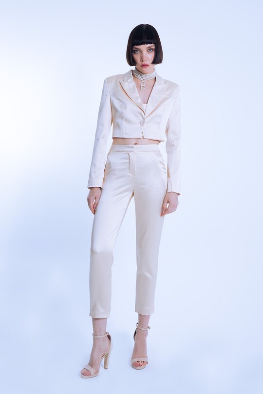 Mink Short Satin Jacket - 3