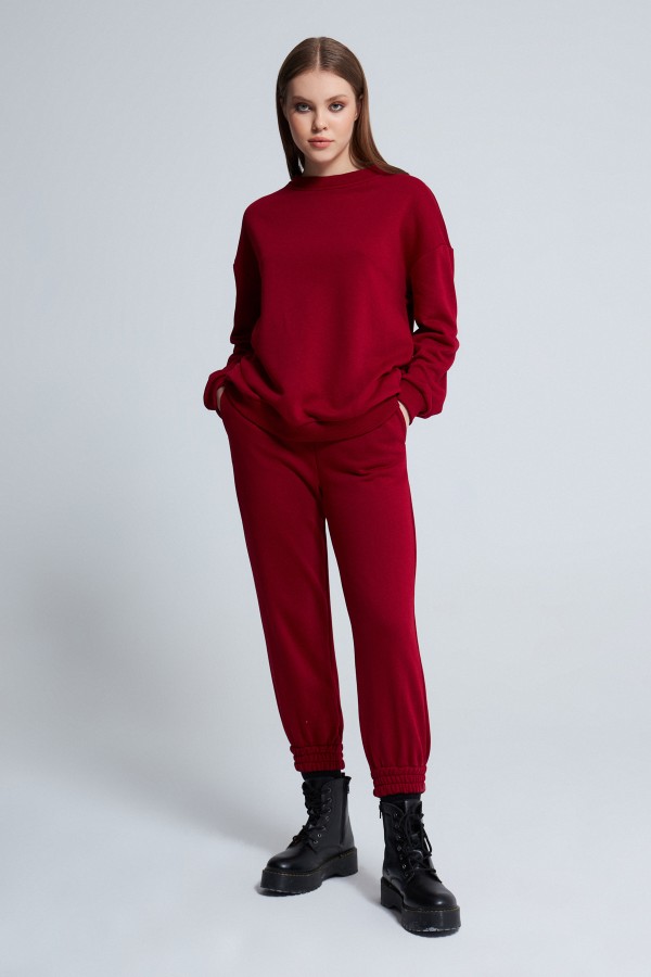 BURGUNDY OVERSIZE SWEATSHIRT MAROON - 1
