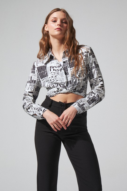 POPLIN SHIRT WITH WRITTEN PATTERN - BERFUĞ KIRAN (1)