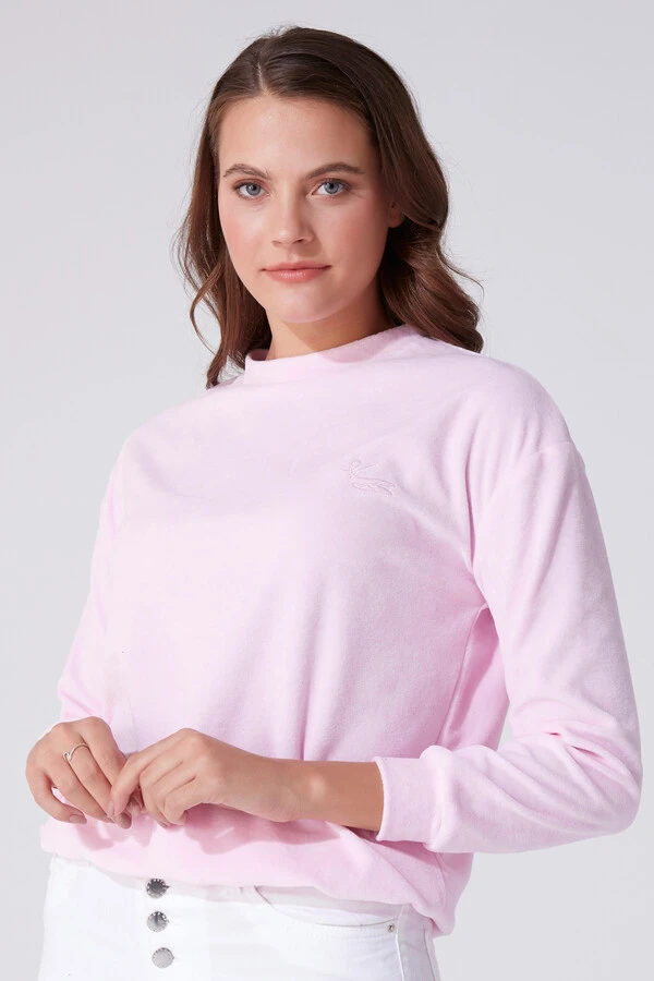 PUDER SAMT FAHRRADKRAGEN LANGARM SWEATSHIRT - 1