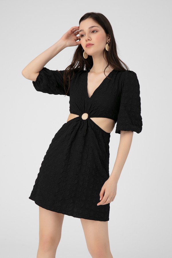 RING DETAILED DRESS WITH OPEN SIDES - 3