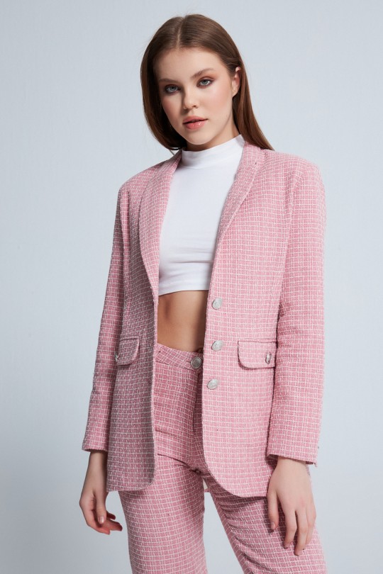 ROSA/WEISSER TÜVIT-BLAZER MIT KNOPFDETAILS - BERFUĞ KIRAN (1)