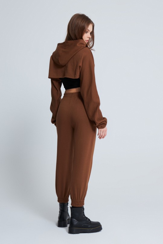 SHORT CROP BROWN WITH OPEN FRONT CAP - BERFUĞ KIRAN (1)
