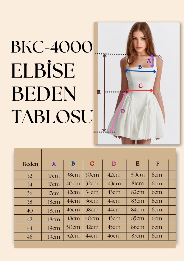 BEYAZ SIRT DEKOLTELİ KURDELE DETAYLI MİNİ ELBİSE - 6