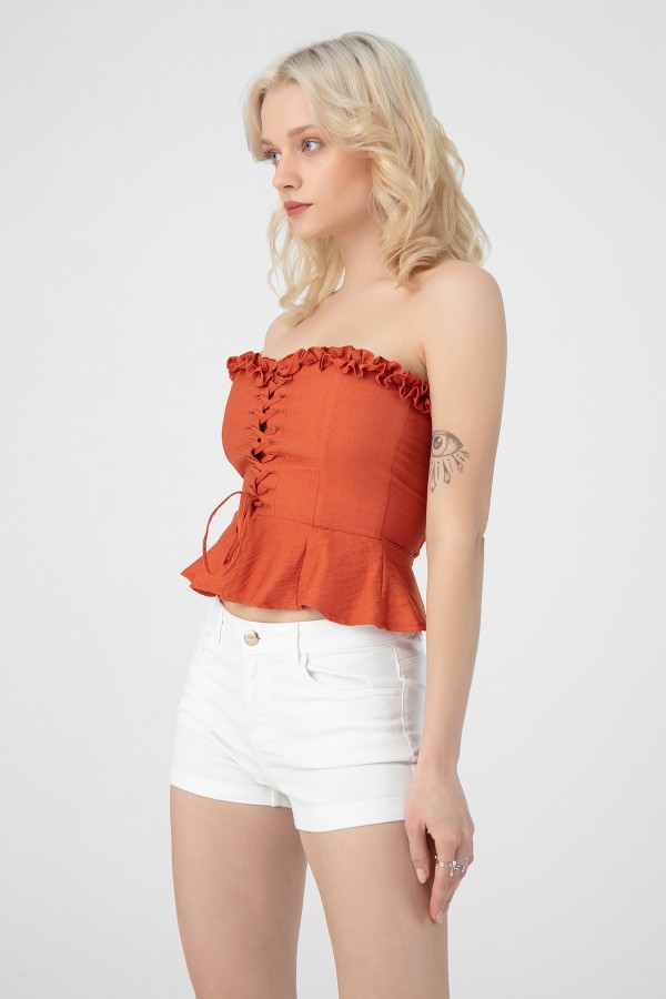 TIRED BACK FRONT LINING BUSTIER TİLE - 1