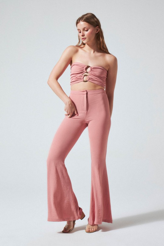 TWO BUCKLED FRONT STRAPLESS SHORT BUSTIER POWDER - BERFUĞ KIRAN (1)