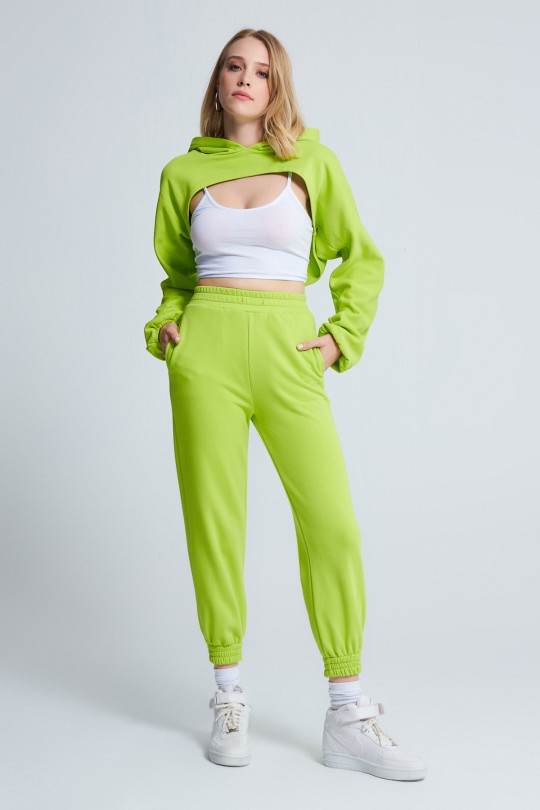 WAIST TIRE DETAILED Jogginghose LIME - BERFUĞ KIRAN